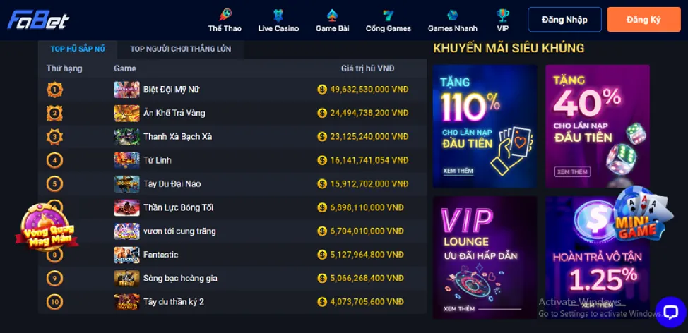 Ưu đãi chào mừng thành viên mới tại winclub nổ hũ